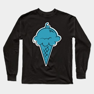 Blue Coon Ice Cream Cone With Cherry Long Sleeve T-Shirt